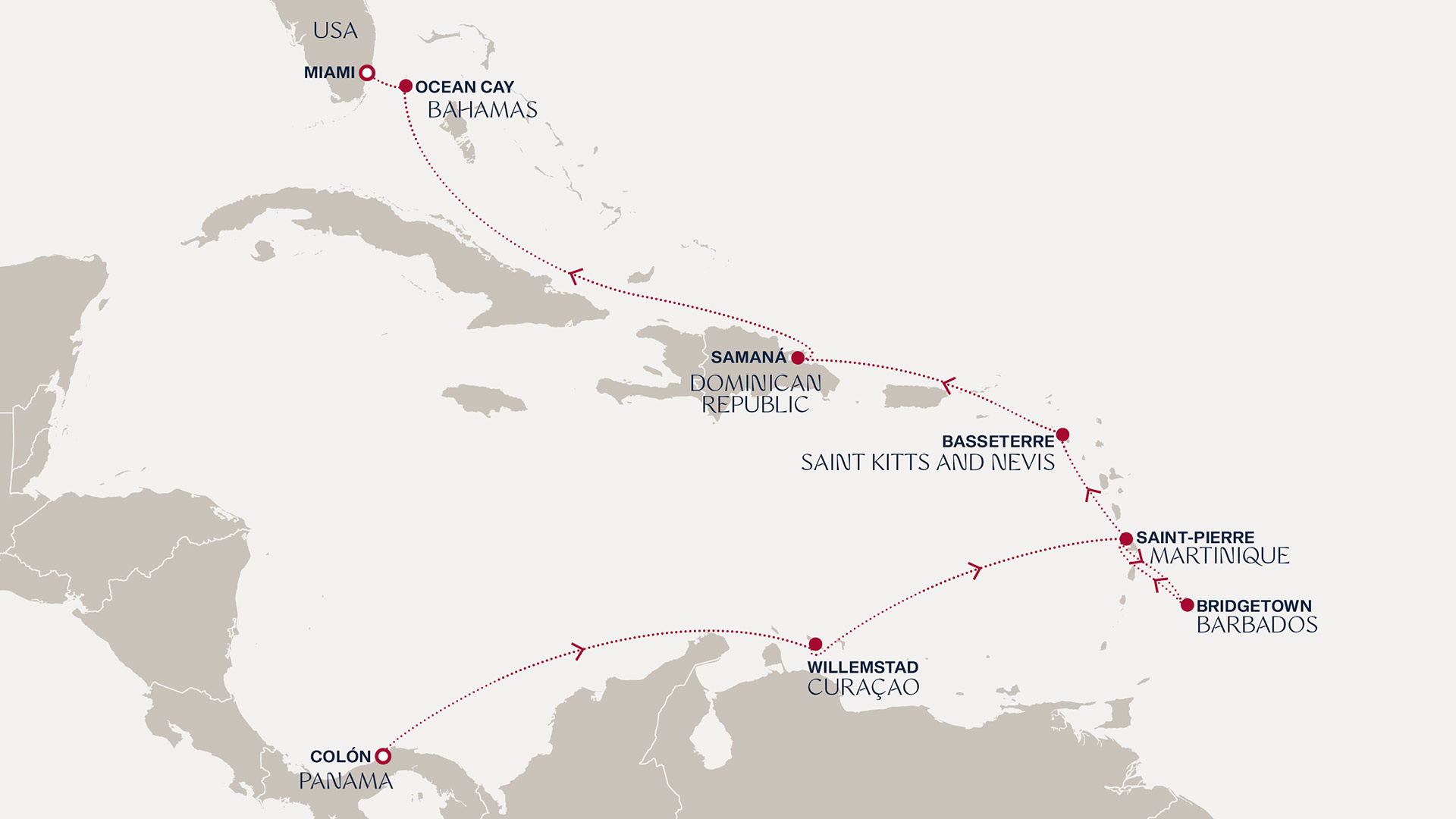 a map of the caribbean islands